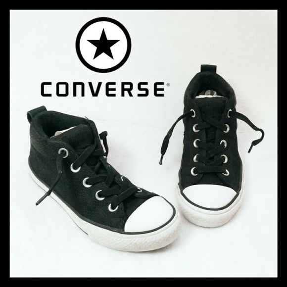 Converse Other - Converse Kids Black High Top Sneakers